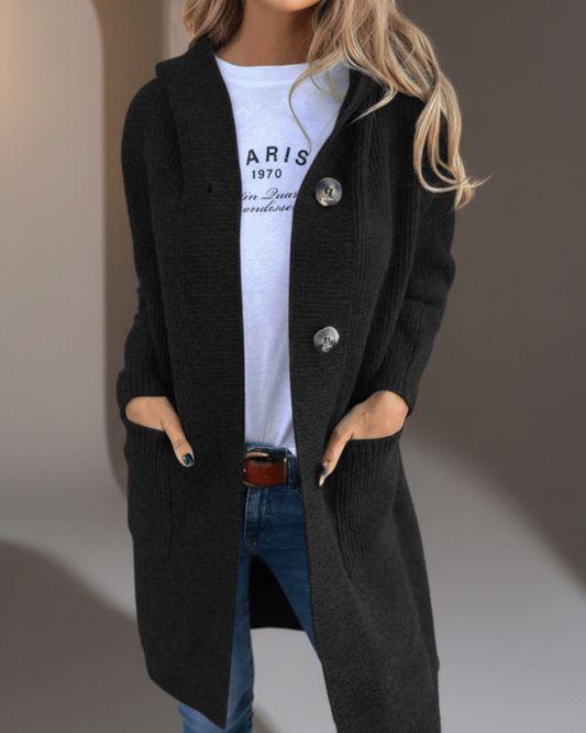 Cora™ | Long Hooded Cardigan