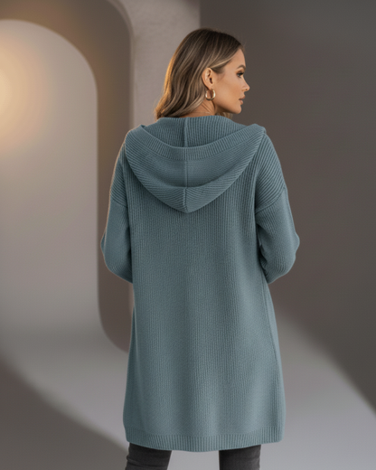Cora™ | Long Hooded Cardigan