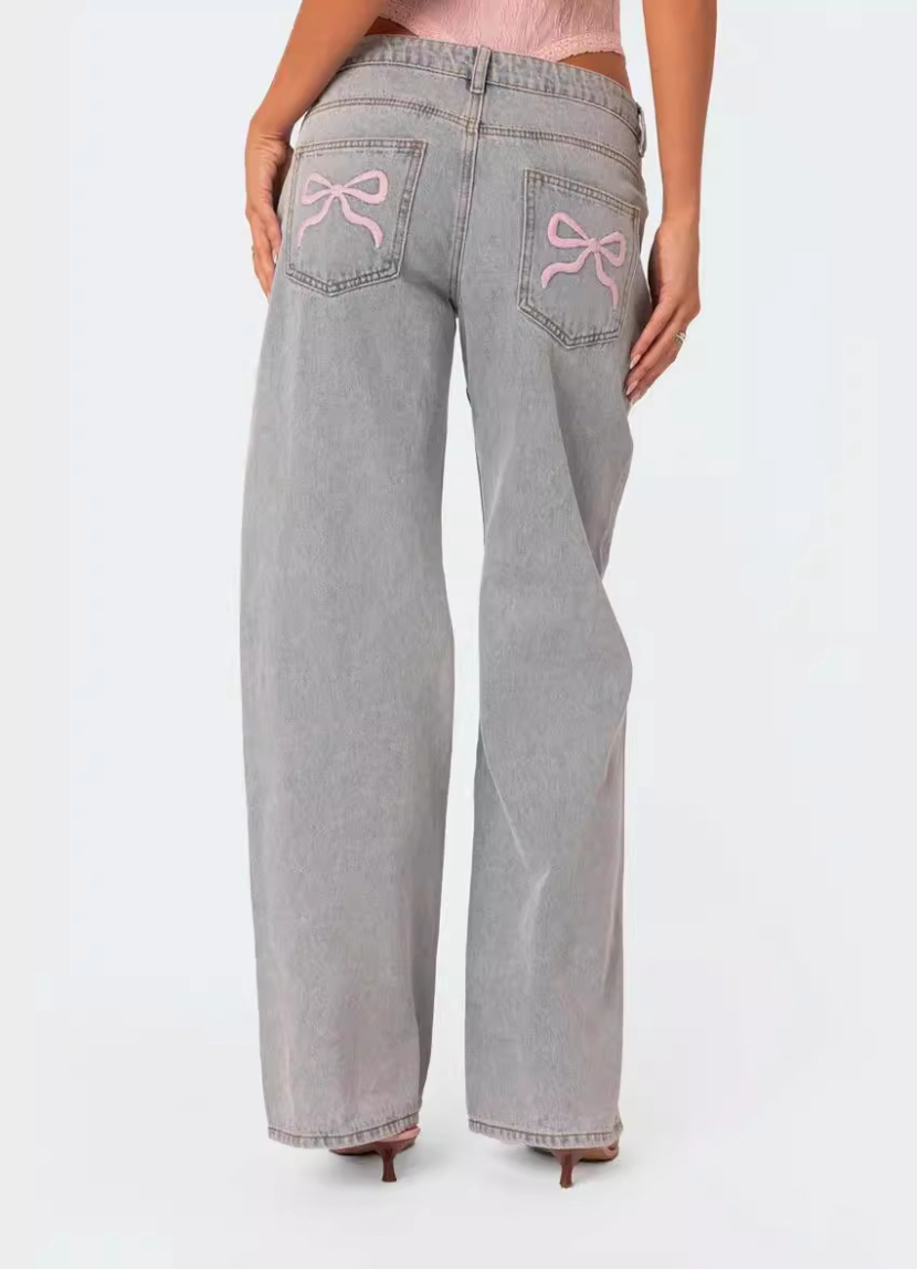 PINK BOW DENIM
