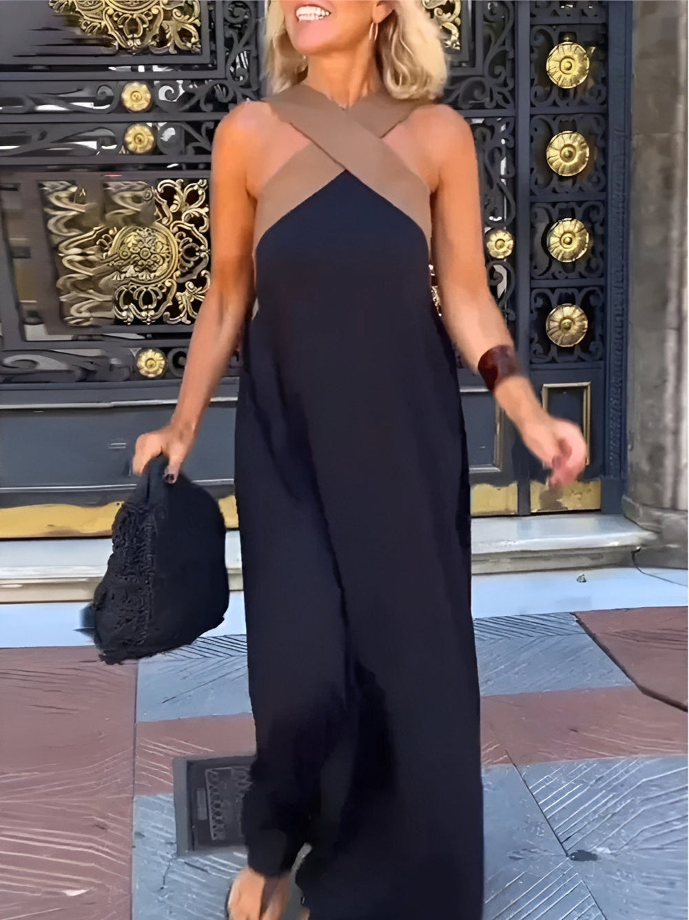 Aimee | Breathable Comfortable Crossed Maxi Dress - SUNDRA