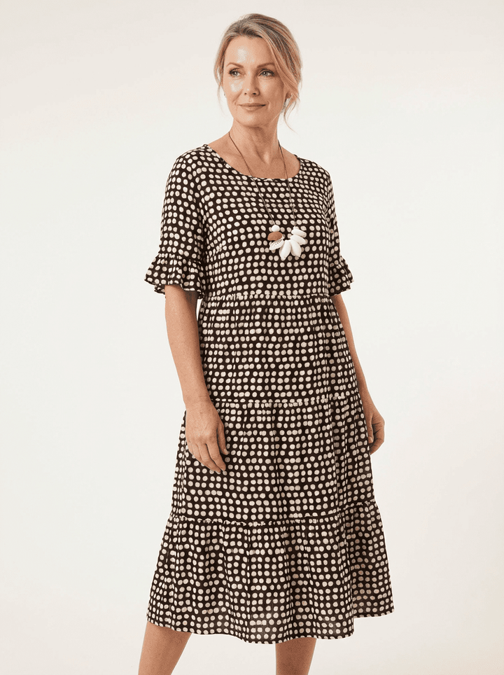 Aisha™ | Relaxed Tiered Midi Dress - SUNDRA