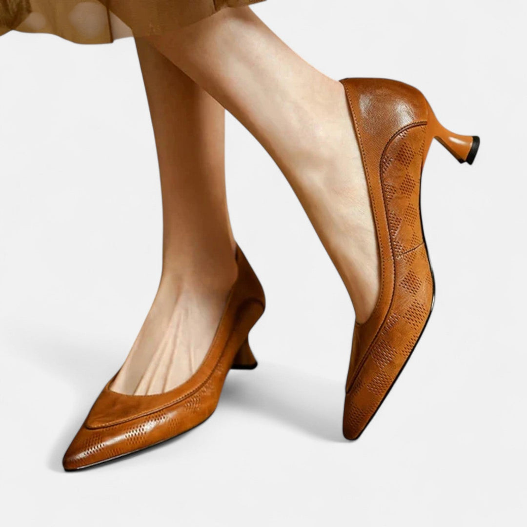 Amara | Leather Heels - SUNDRA