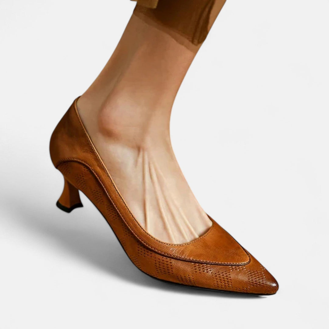 Amara | Leather Heels - SUNDRA