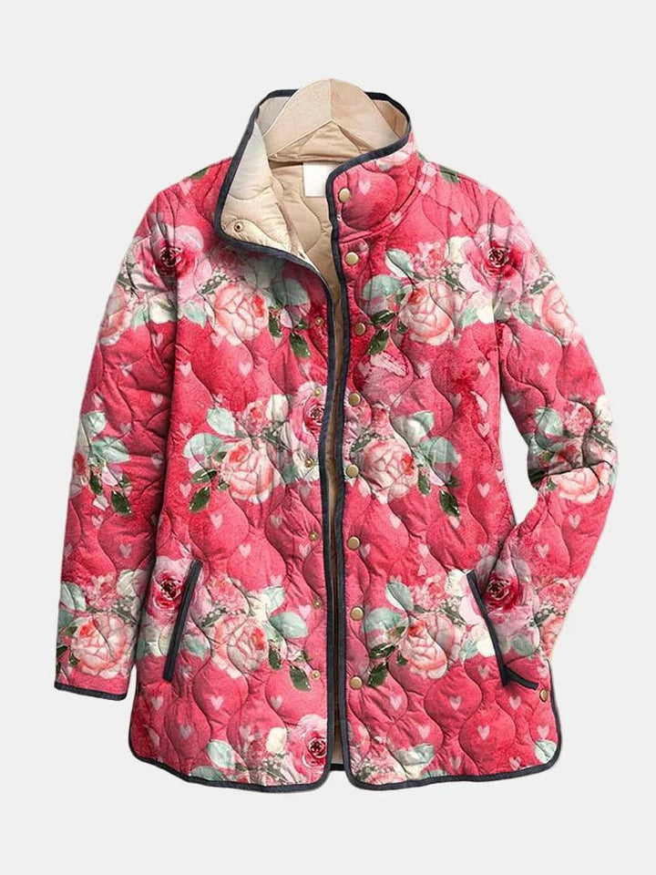Amaya - Vintage Floral Print Quilted Jacket - SUNDRA