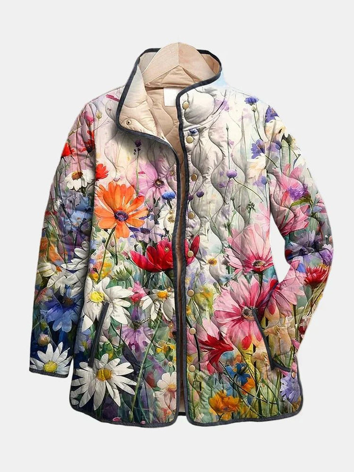 Amaya - Vintage Floral Print Quilted Jacket - SUNDRA