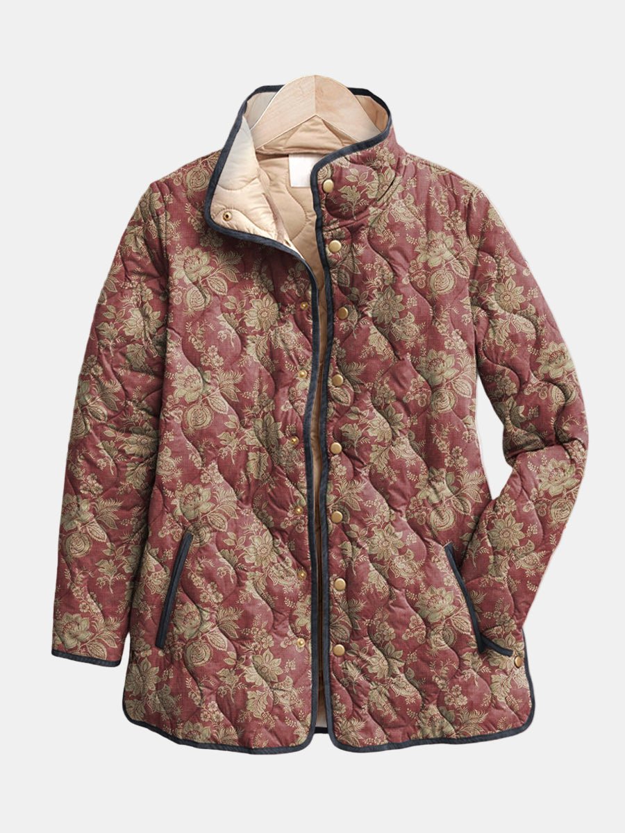 Amaya - Vintage Floral Print Quilted Jacket - SUNDRA