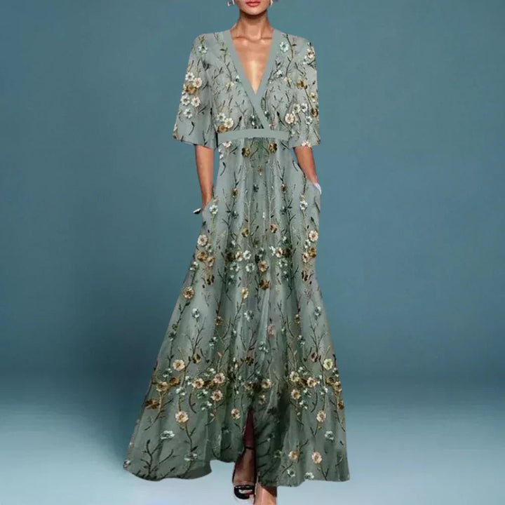 Amy™ | Elegant Maxi Dress with Floral Pattern - SUNDRA