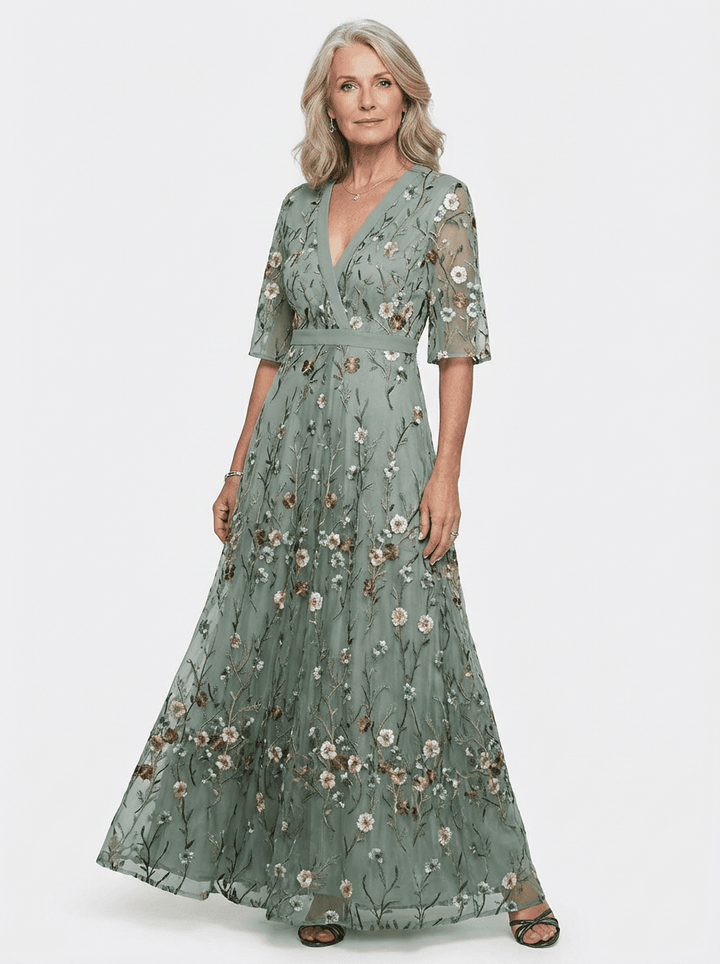 Amy™ | Elegant Maxi Dress with Floral Pattern - SUNDRA