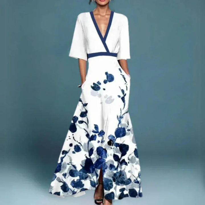 Amy™ | Elegant Maxi Dress with Floral Pattern - SUNDRA