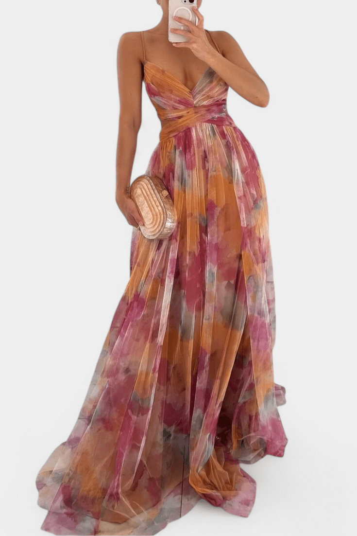Athena | Watercolour Maxi Dress - SUNDRA