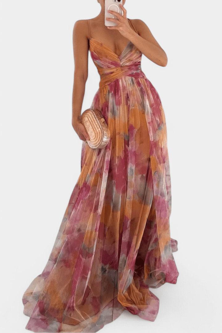 Athena | Watercolour Maxi Dress - SUNDRA