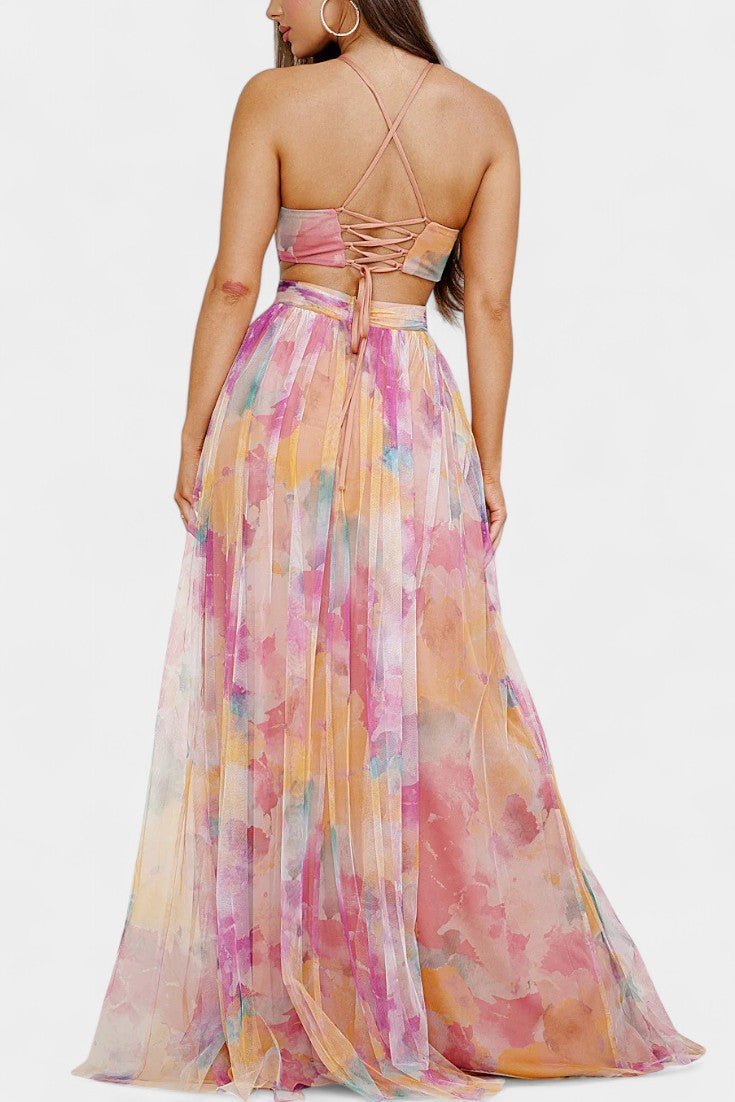 Athena | Watercolour Maxi Dress - SUNDRA