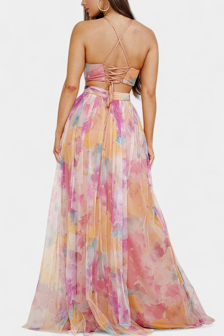 Athena | Watercolour Maxi Dress - SUNDRA