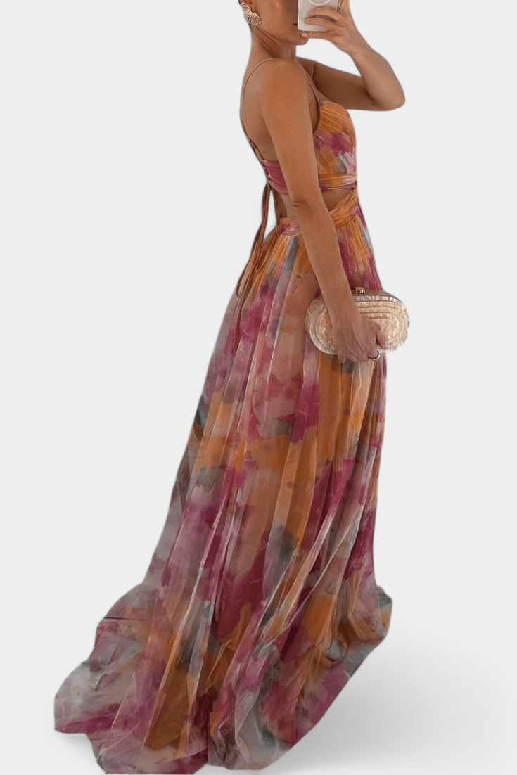 Athena | Watercolour Maxi Dress - SUNDRA