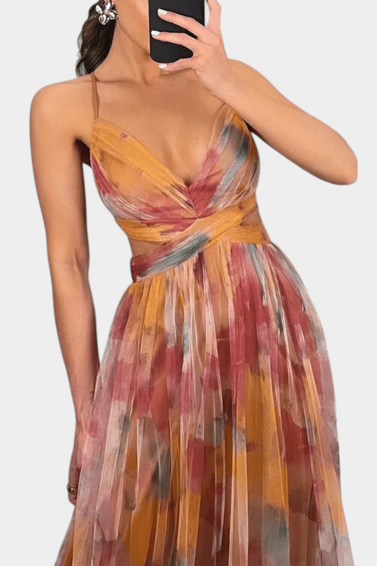 Athena | Watercolour Maxi Dress - SUNDRA