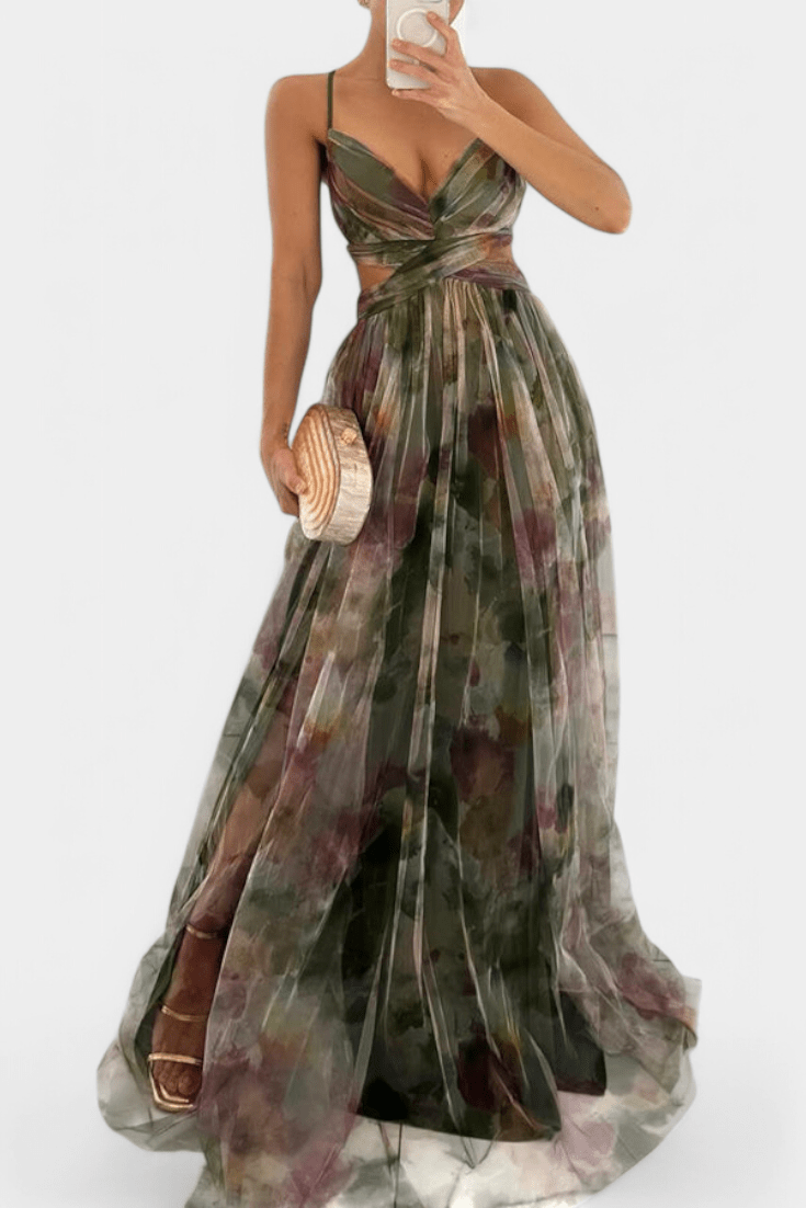 Athena | Watercolour Maxi Dress - SUNDRA