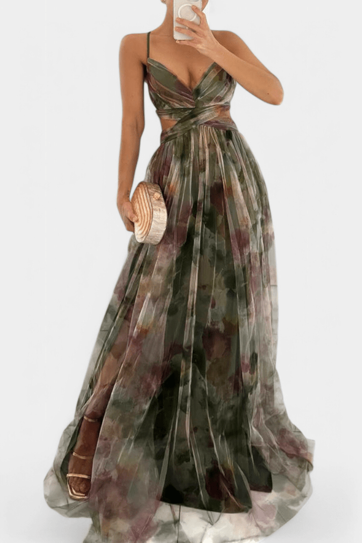 Athena | Watercolour Maxi Dress - SUNDRA