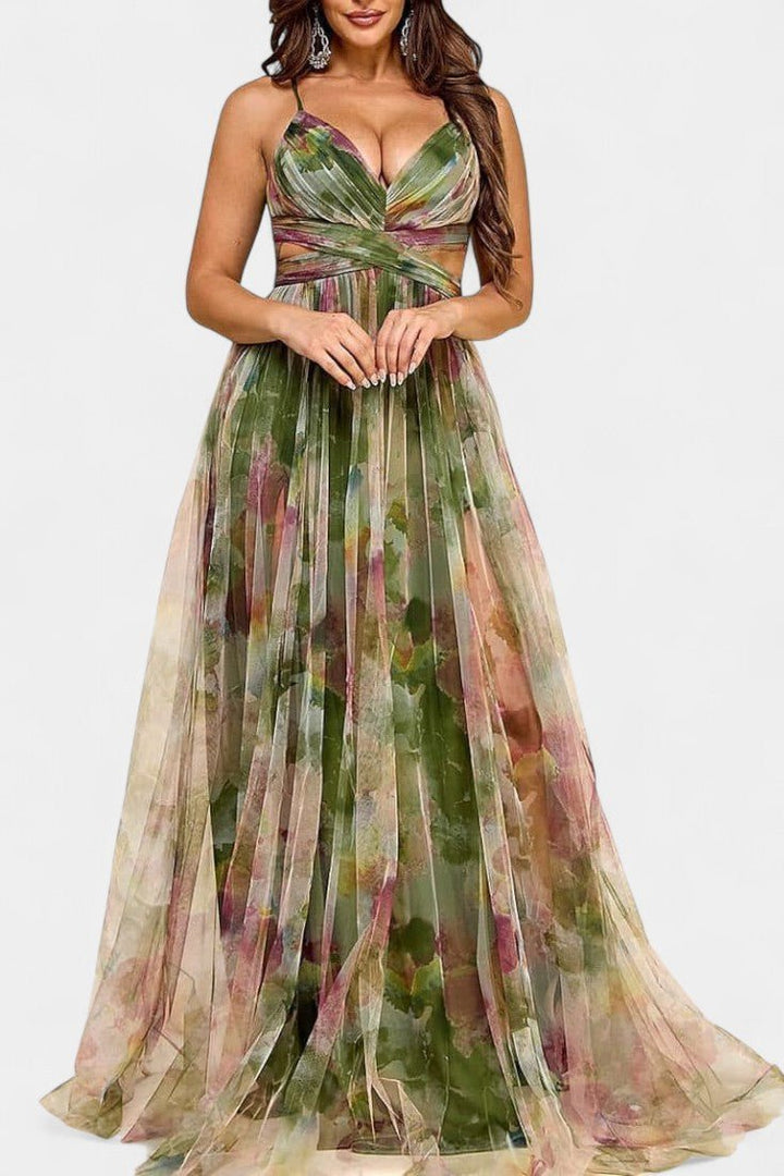 Athena | Watercolour Maxi Dress - SUNDRA