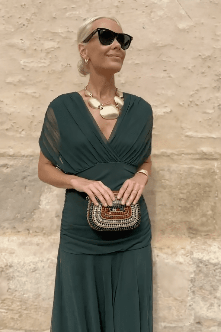 Bella™ | Elegant V - neck Fantasy Party Maxi Dress - SUNDRA