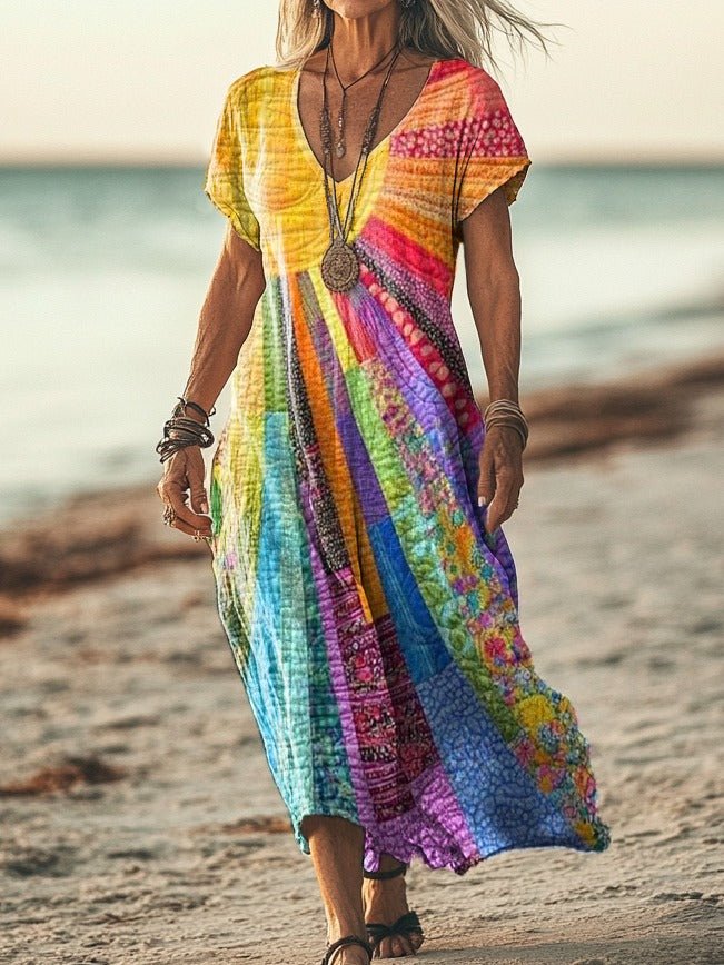 Bohemian Sun Design Dress - SUNDRA