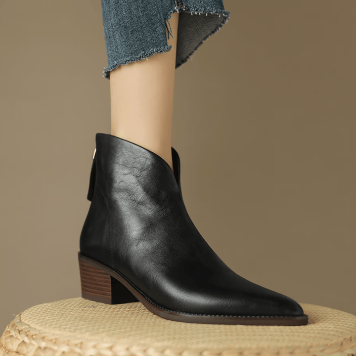 Camille™ | Luxury Ankle Boots with Low Heel - SUNDRA