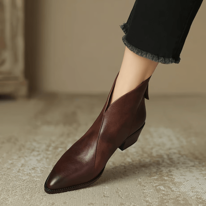 Camille™ | Luxury Ankle Boots with Low Heel - SUNDRA