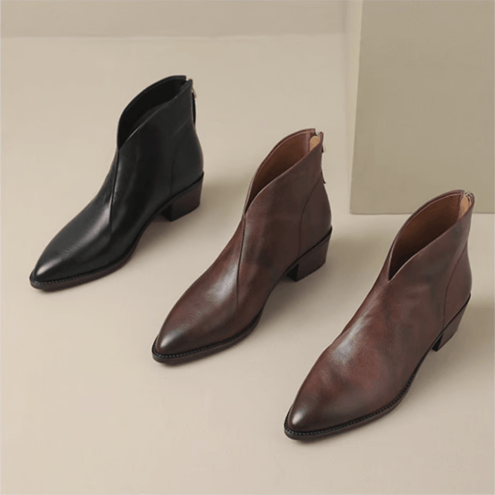 Camille™ | Luxury Ankle Boots with Low Heel - SUNDRA