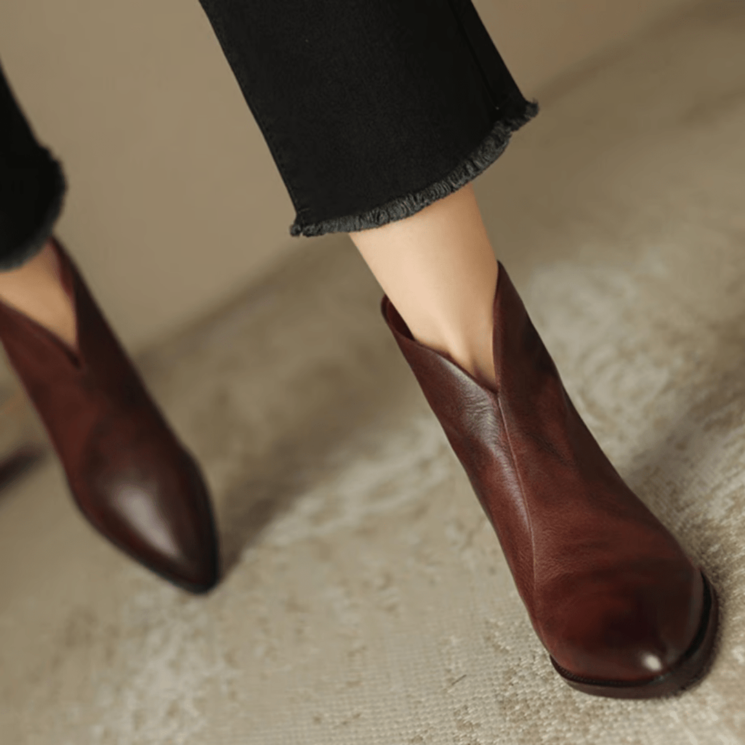 Camille™ | Luxury Ankle Boots with Low Heel - SUNDRA