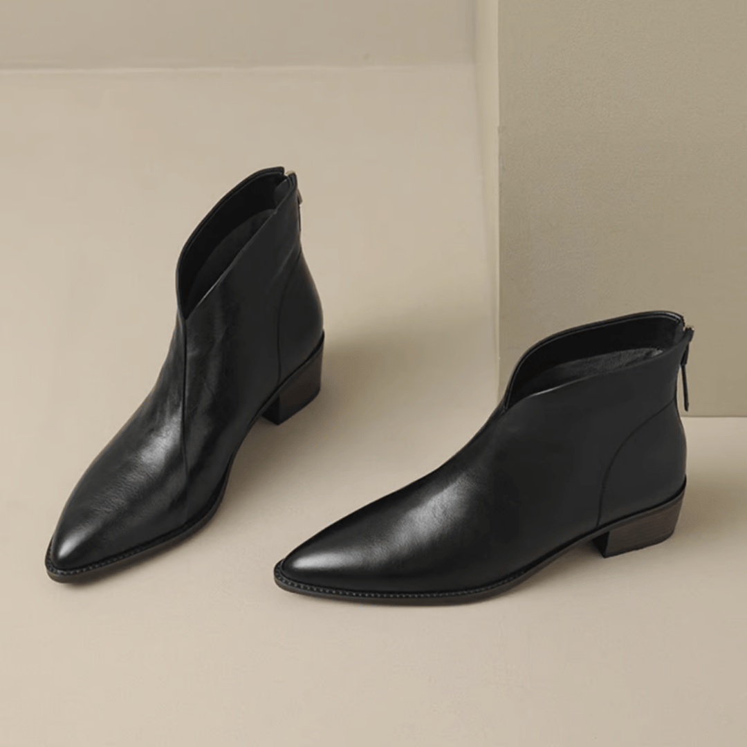 Camille™ | Luxury Ankle Boots with Low Heel - SUNDRA