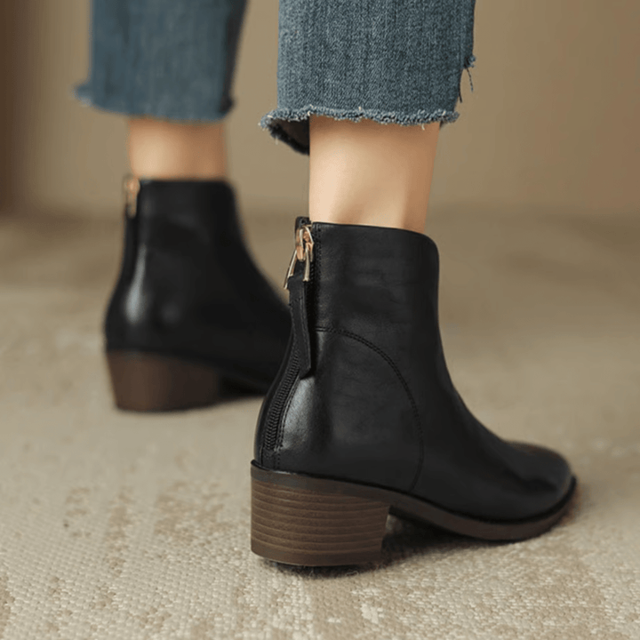 Camille™ | Luxury Ankle Boots with Low Heel - SUNDRA