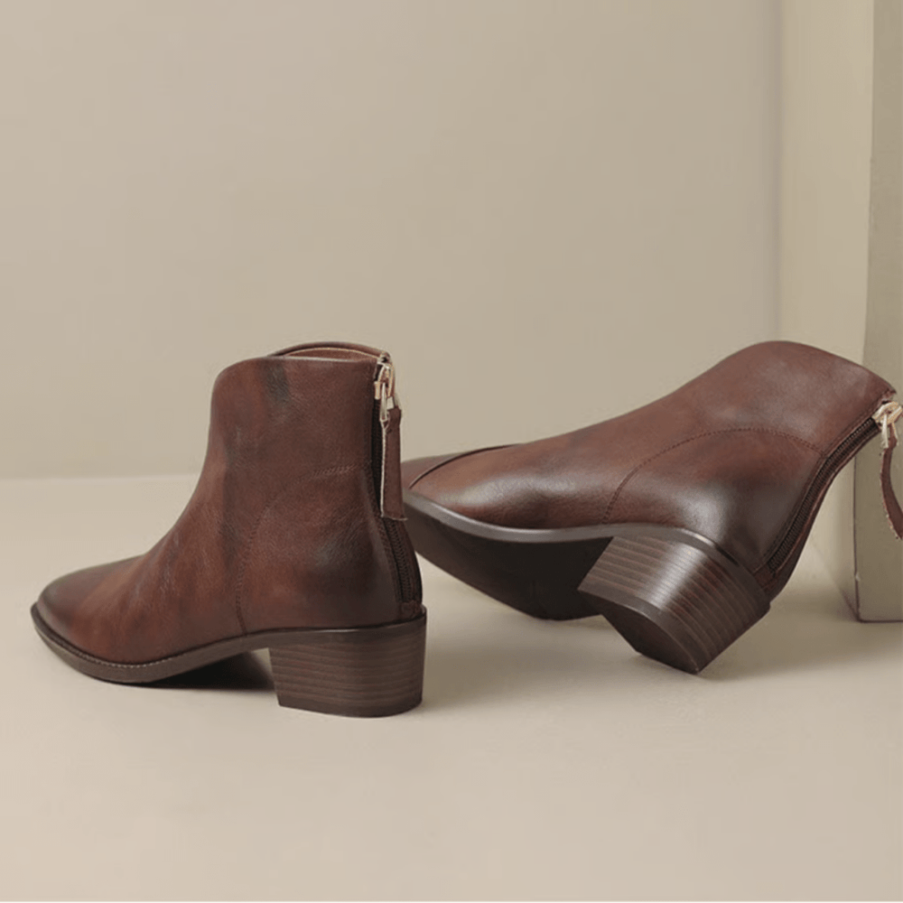 Camille™ | Luxury Ankle Boots with Low Heel - SUNDRA