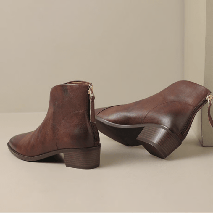 Camille™ | Luxury Ankle Boots with Low Heel - SUNDRA