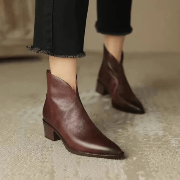 Camille™ | Luxury Ankle Boots with Low Heel - SUNDRA