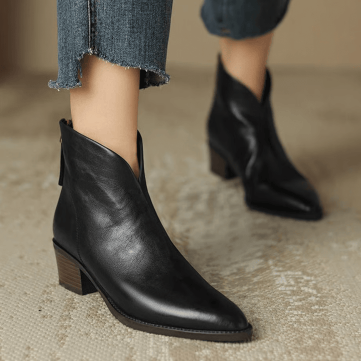 Camille™ | Luxury Ankle Boots with Low Heel - SUNDRA