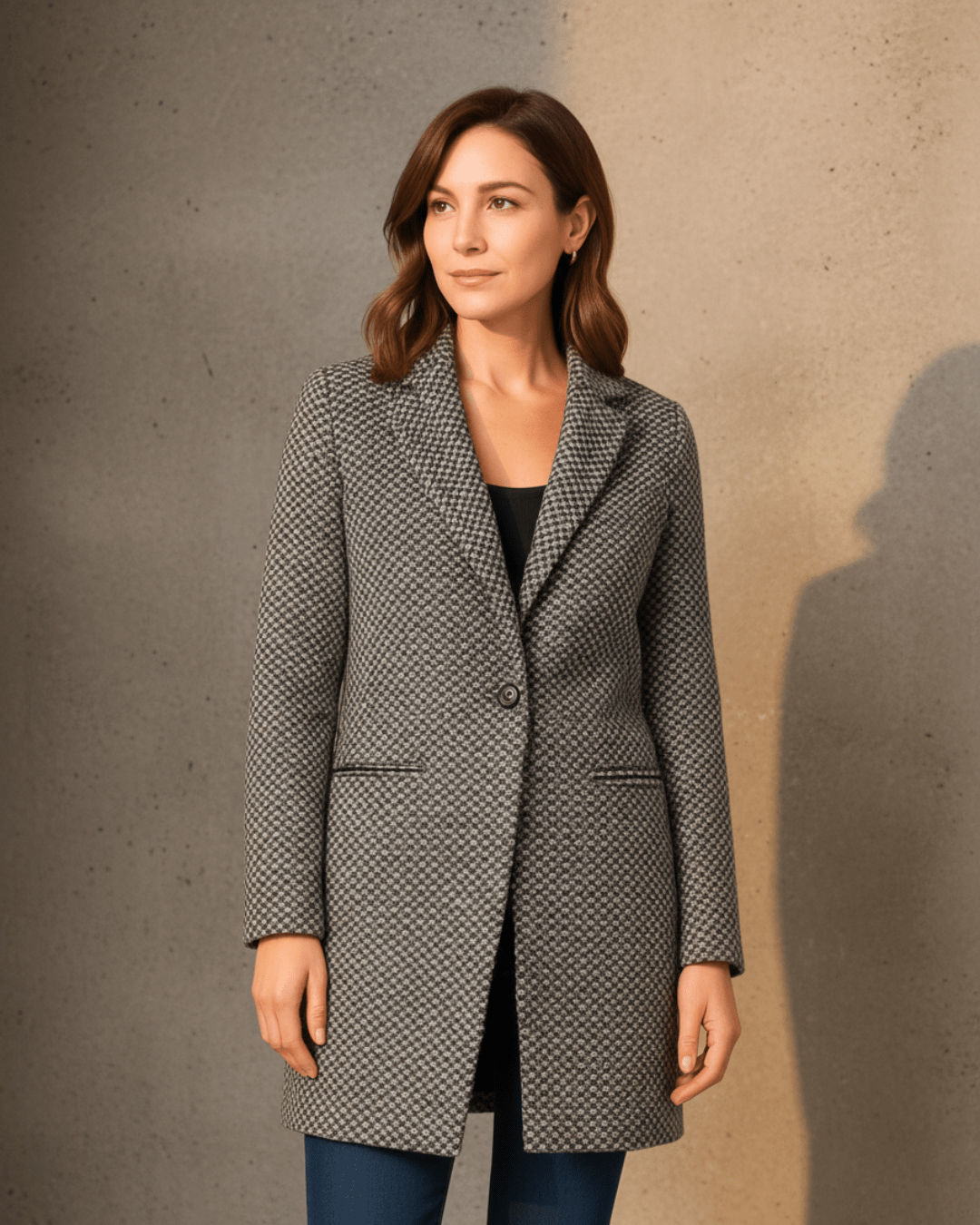 Casy™ | Houndstooth Coat - SUNDRA