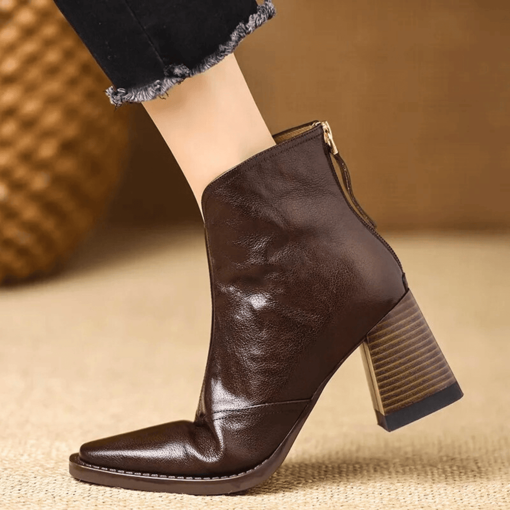 Claudia | Luxury Ankle Boots with Medium Heel - SUNDRA