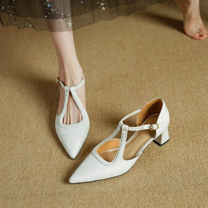 Eleanor™ | Classic Braided T - Strap Heels - SUNDRA