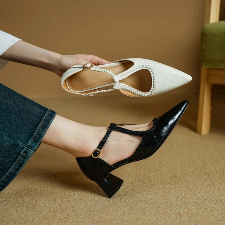 Eleanor™ | Classic Braided T - Strap Heels - SUNDRA