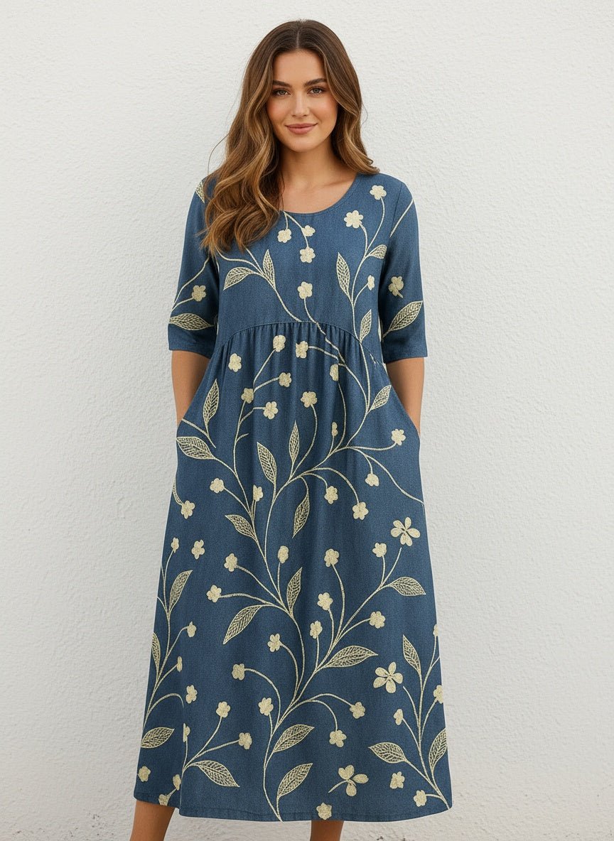 Emerald | Relaxed Midi Dress - SUNDRA