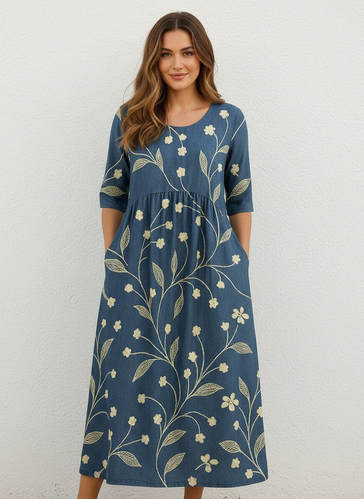 Emerald | Relaxed Midi Dress - SUNDRA