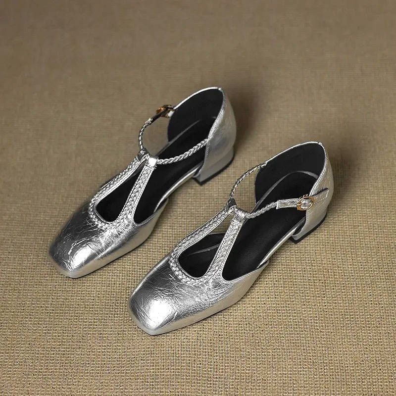 Estelle™ | Retro Leather Flats - SUNDRA