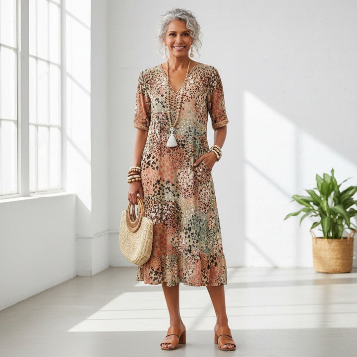 Harper - Vibrant Mid Length Dress - SUNDRA