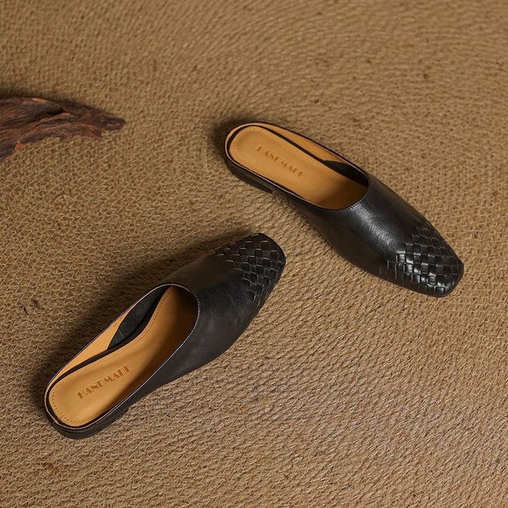 Helma™ | Woven Leather Mules - SUNDRA
