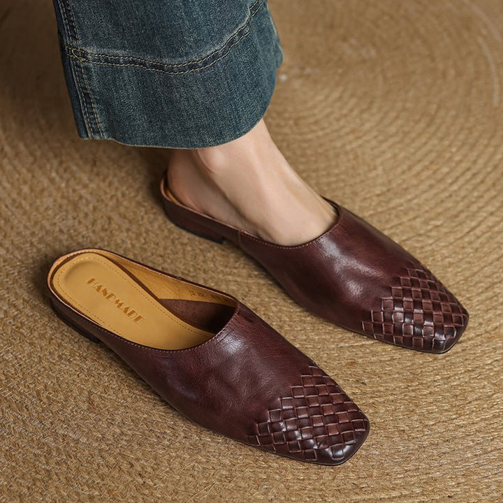 Helma™ | Woven Leather Mules - SUNDRA