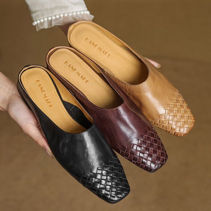 Helma™ | Woven Leather Mules - SUNDRA