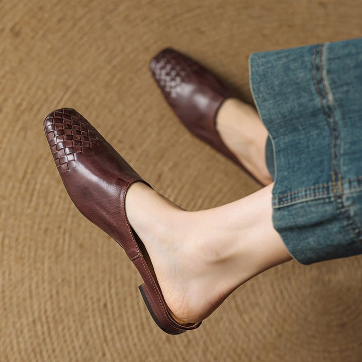Helma™ | Woven Leather Mules - SUNDRA
