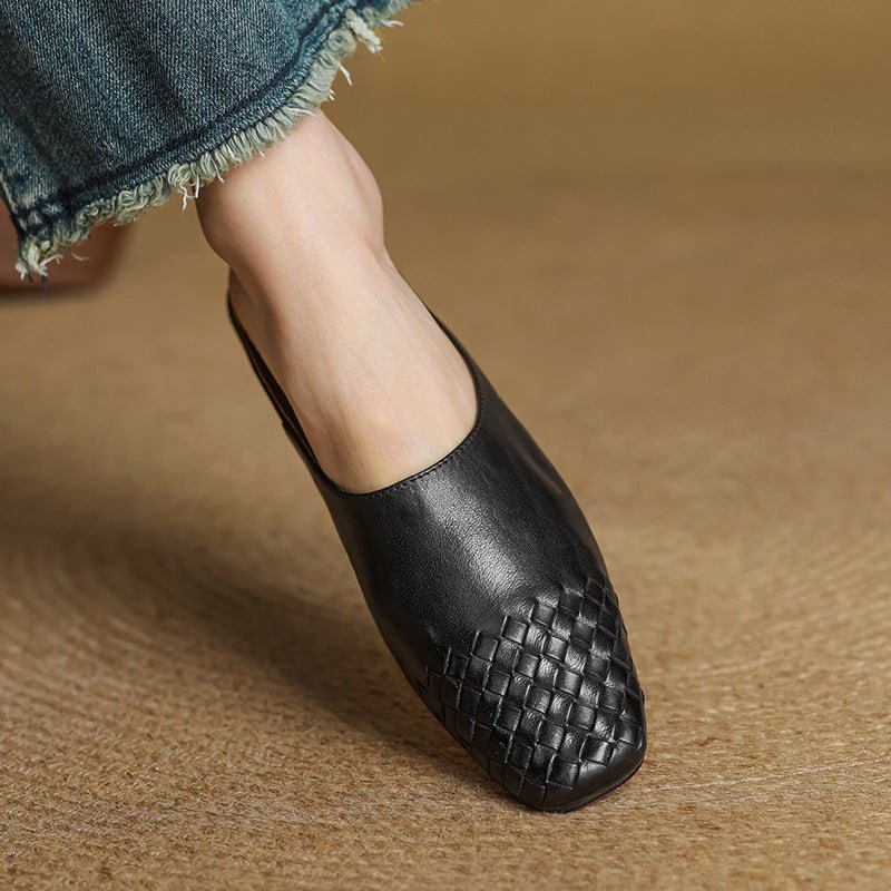 Helma™ | Woven Leather Mules - SUNDRA