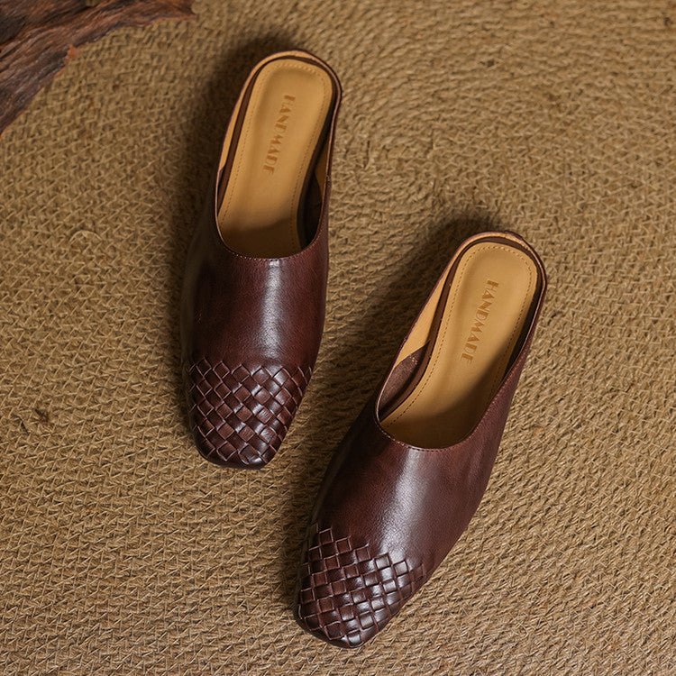 Helma™ | Woven Leather Mules - SUNDRA