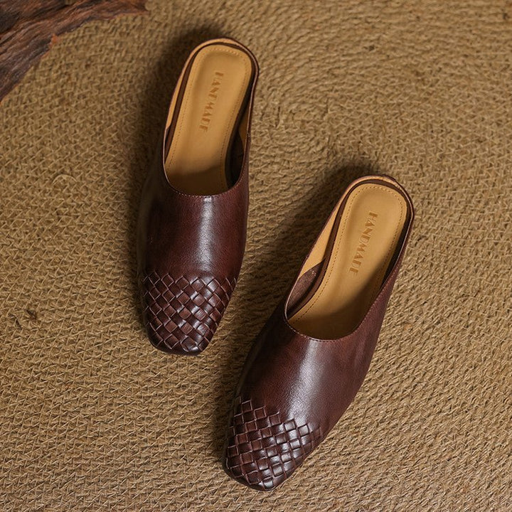 Helma™ | Woven Leather Mules - SUNDRA