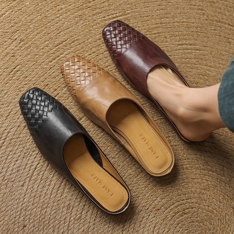 Helma™ | Woven Leather Mules - SUNDRA